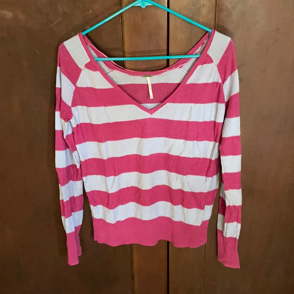 Free People Long Sleeve Striped Top